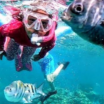 Margaret snorkeling